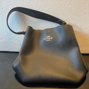 Coach Pebbled Black Leather Hobo Bag
